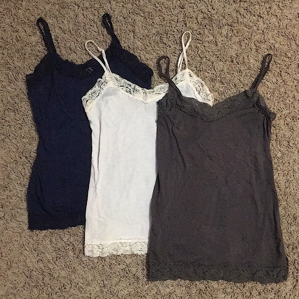 Mudd Undershirt Camisoles Dark Blue, Grey, & White